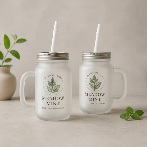 12 oz Frosted Mason Jar